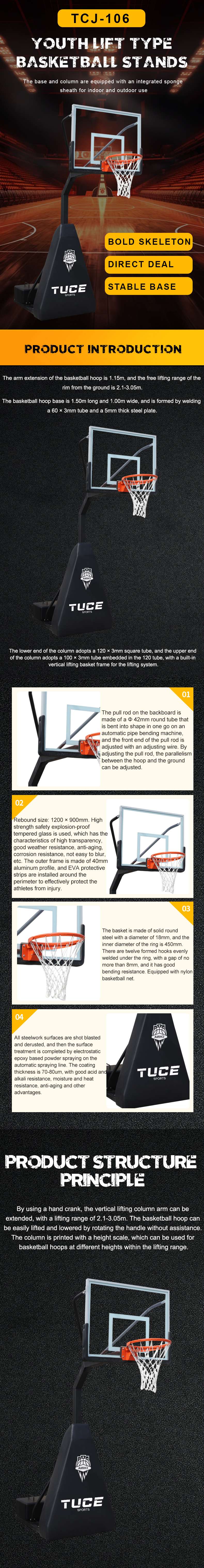 3V3 game basketball rack Spring Lift TCJ-106