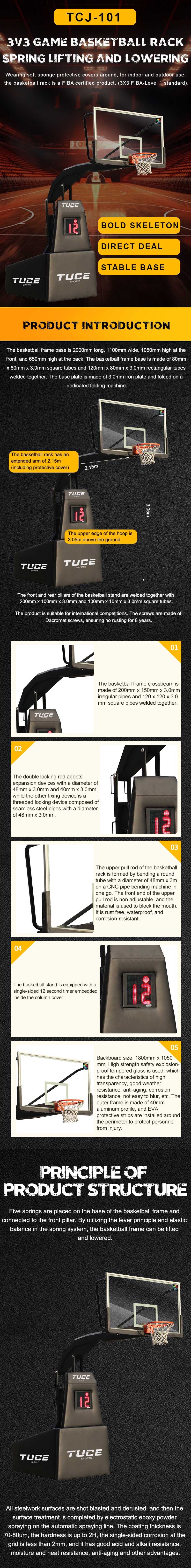 3V3 game basketball rack Spring Lift TCJ-101